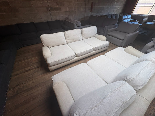 Restoration Hardware Matching 3-Seat Sofas – Neutral Cream, Fresh & Comfy (WE DELIVER & HAUL AWAY)