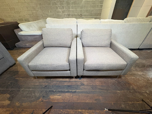 High End Grey CB2 armchairs set of 2 (WE DELIVER + WE HAUL AWAY OLD COUCHES)