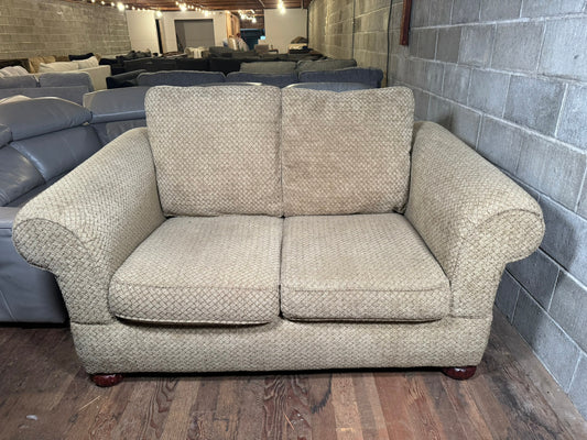 Soft Neutral Loveseat – Classic Shape, Rolled Arms, Comfortable & Clean ( WE DELIVER + WE HAUL AWAY OLD COUCHES)